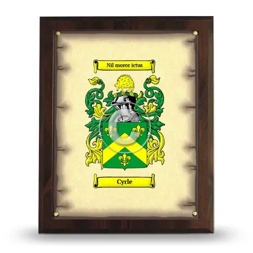 Cyrle Coat of Arms Plaque