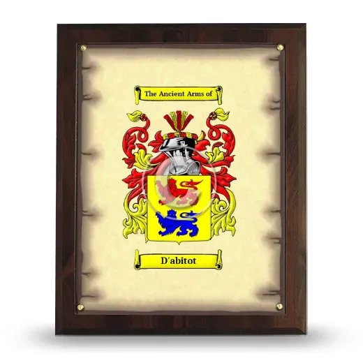 D'abitot Coat of Arms Plaque