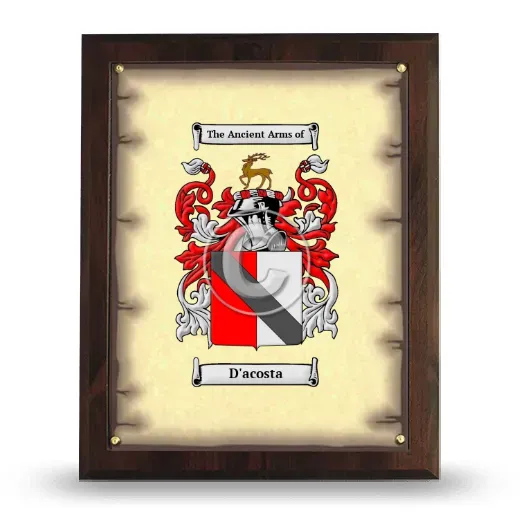 D'acosta Coat of Arms Plaque