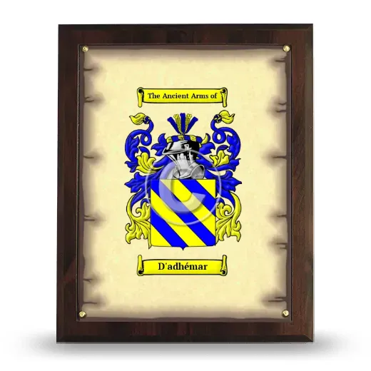 D'adhémar Coat of Arms Plaque