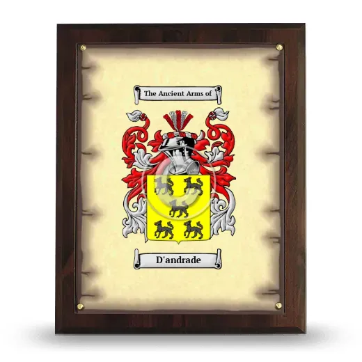 D'andrade Coat of Arms Plaque