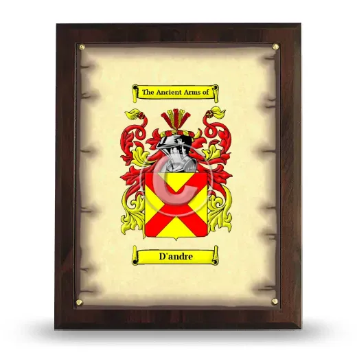 D'andre Coat of Arms Plaque