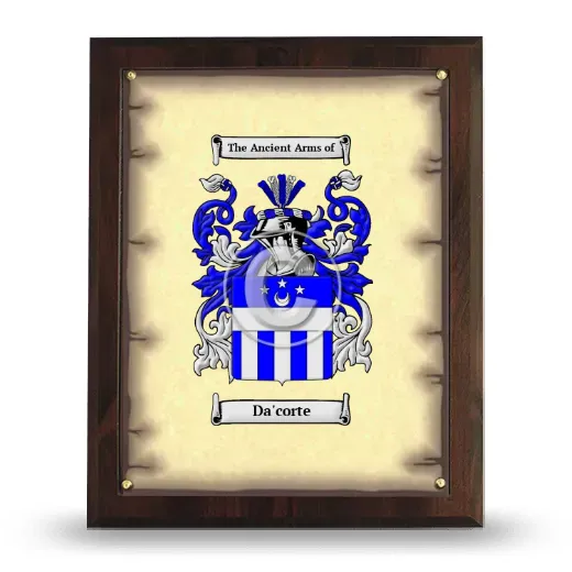 Da'corte Coat of Arms Plaque