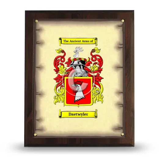 Daetwyler Coat of Arms Plaque