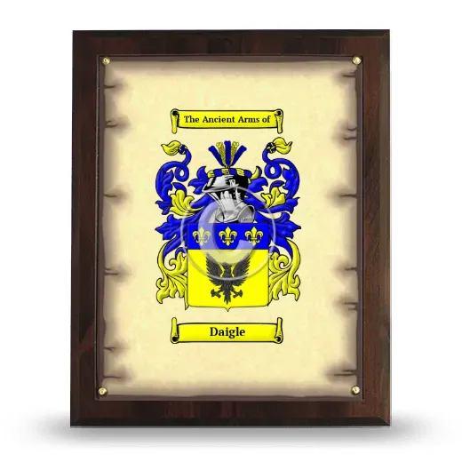 Daigle Coat of Arms Plaque