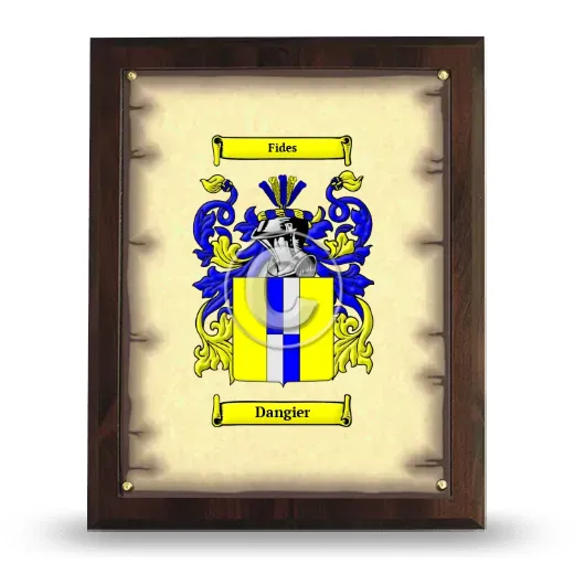 Dangier Coat of Arms Plaque