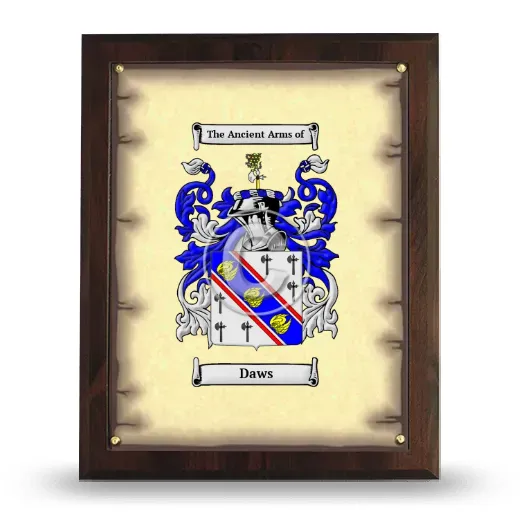 Daws Coat of Arms Plaque