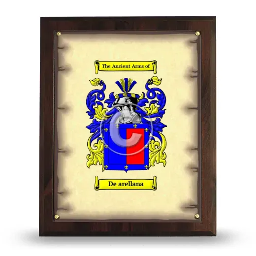 De arellana Coat of Arms Plaque