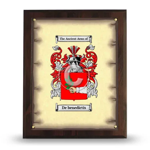 De benedictis Coat of Arms Plaque