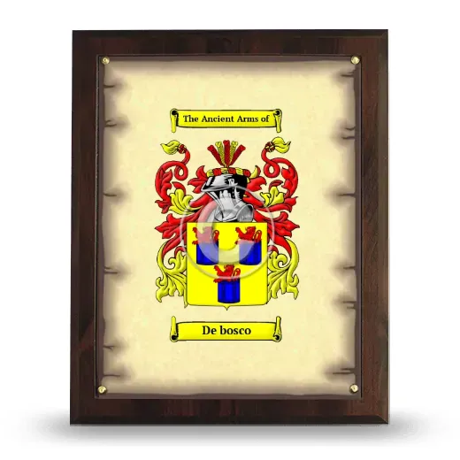De bosco Coat of Arms Plaque