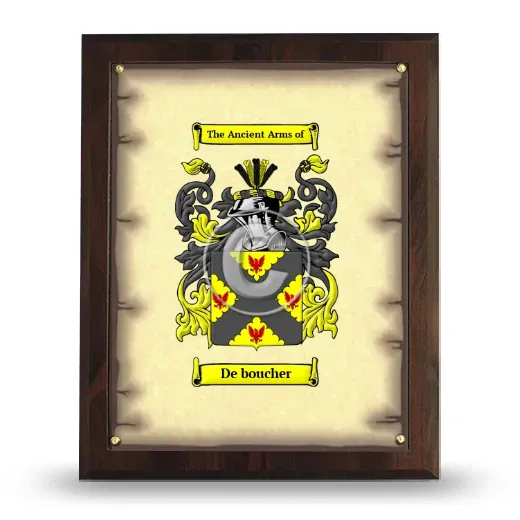 De boucher Coat of Arms Plaque