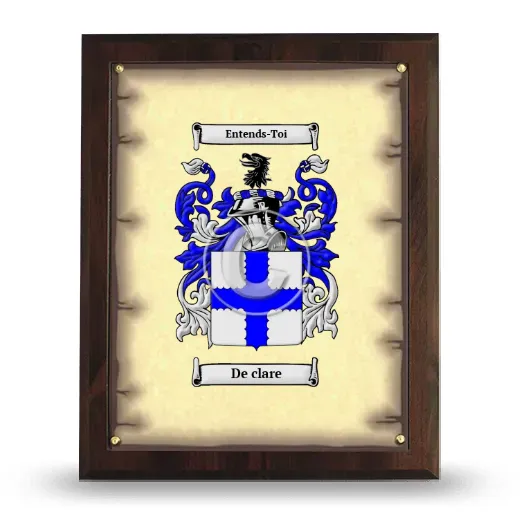 De clare Coat of Arms Plaque