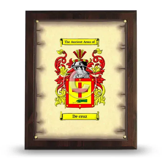 De cruz Coat of Arms Plaque
