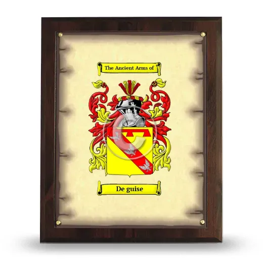 De guise Coat of Arms Plaque