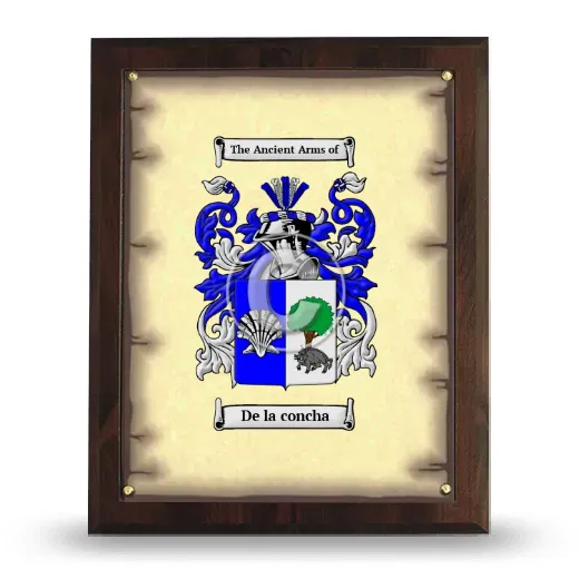 De la concha Coat of Arms Plaque