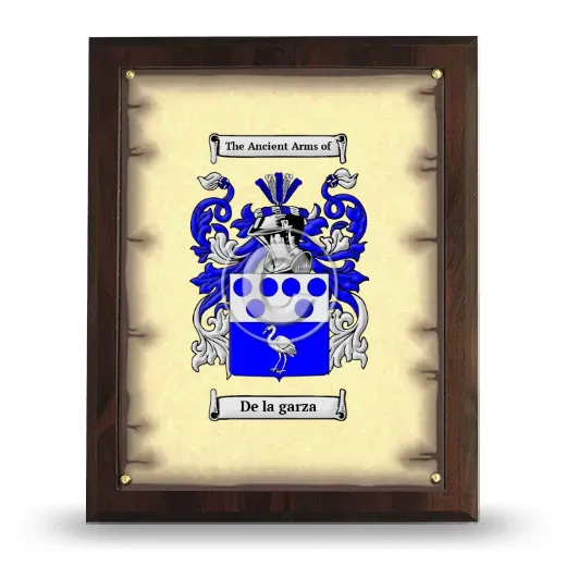De la garza Coat of Arms Plaque