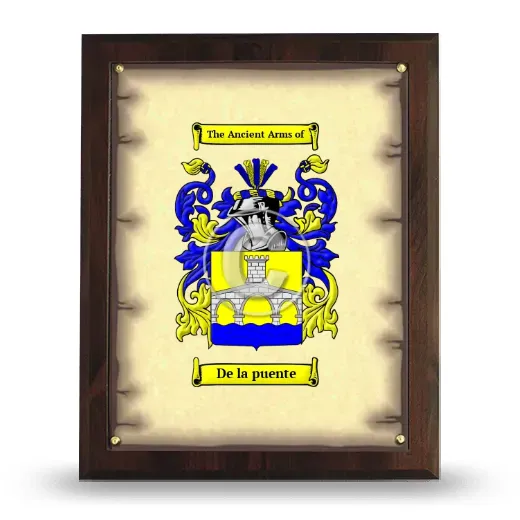 De la puente Coat of Arms Plaque