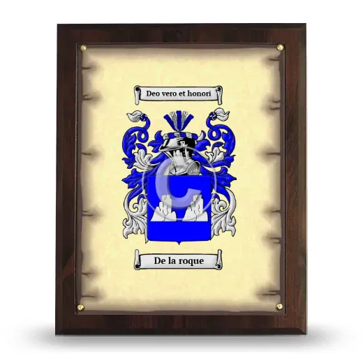 De la roque Coat of Arms Plaque