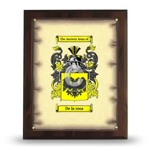 De la rosa Coat of Arms Plaque
