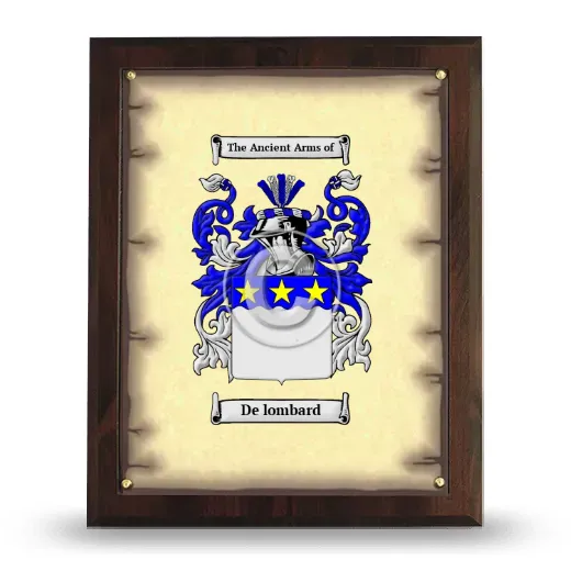 De lombard Coat of Arms Plaque