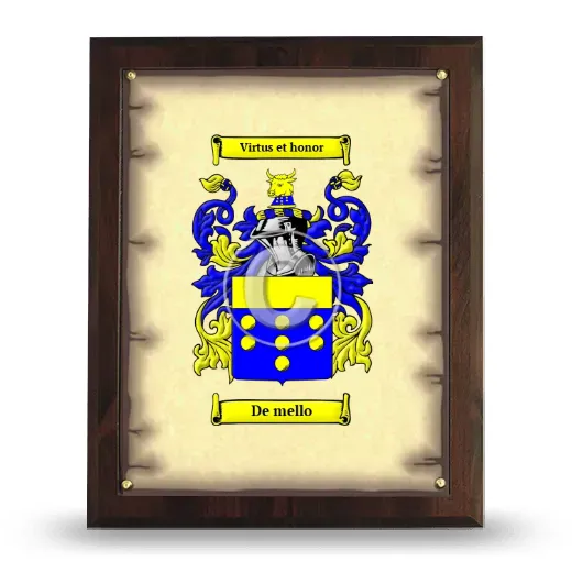 De mello Coat of Arms Plaque