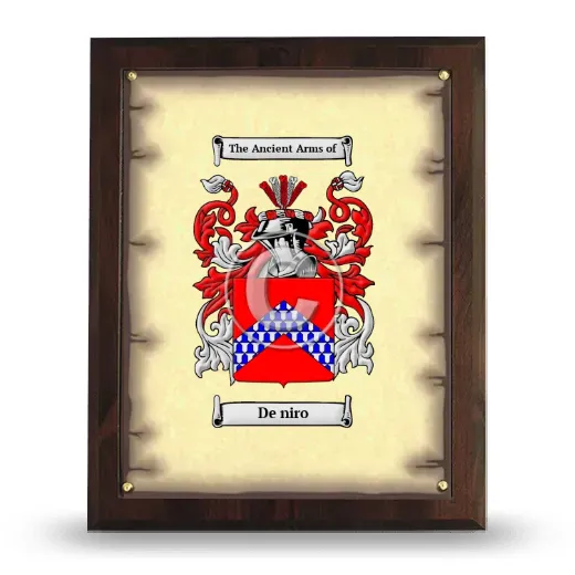 De niro Coat of Arms Plaque