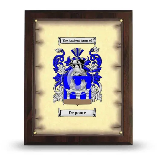 De ponte Coat of Arms Plaque