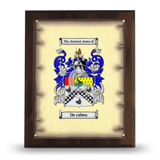De raben Coat of Arms Plaque