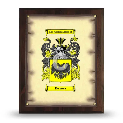 De rosa Coat of Arms Plaque