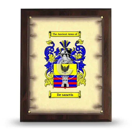 De sanctis Coat of Arms Plaque