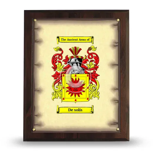 De solís Coat of Arms Plaque