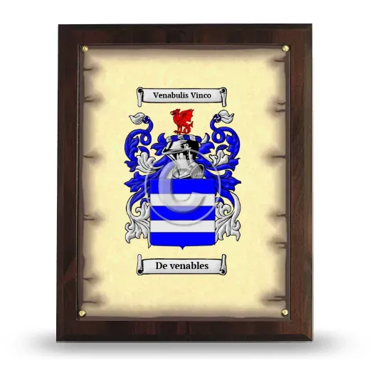 De venables Coat of Arms Plaque