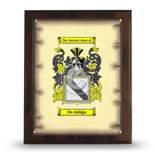 De zúñiga Coat of Arms Plaque