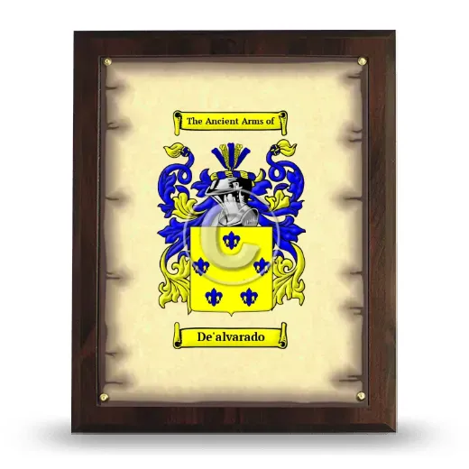 De'alvarado Coat of Arms Plaque