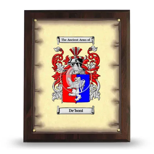 De'boni Coat of Arms Plaque
