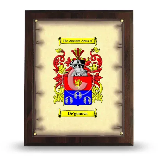 De'genova Coat of Arms Plaque