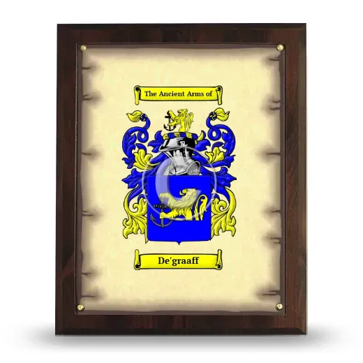 De'graaff Coat of Arms Plaque