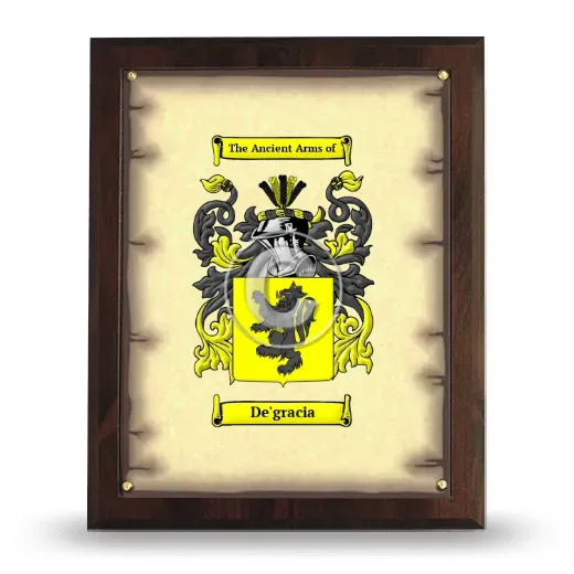 De'gracia Coat of Arms Plaque