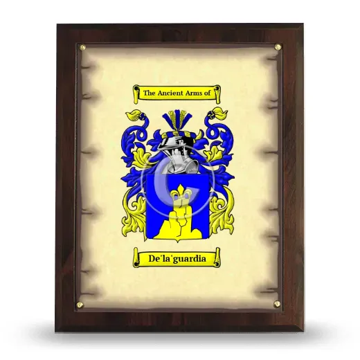 De'la'guardia Coat of Arms Plaque