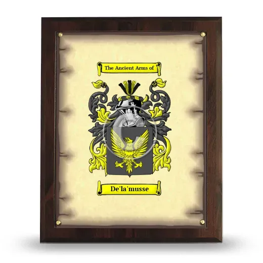 De'la'musse Coat of Arms Plaque