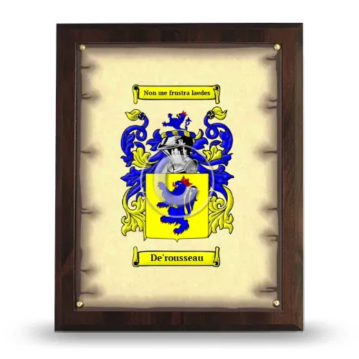 De'rousseau Coat of Arms Plaque