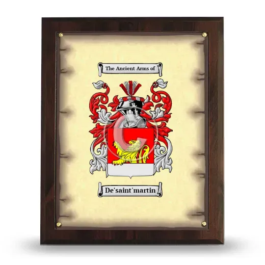 De'saint'martin Coat of Arms Plaque