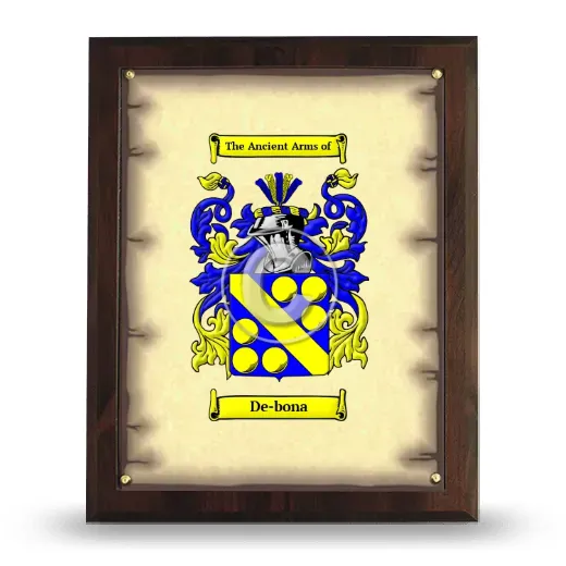 De-bona Coat of Arms Plaque