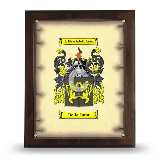 De-la-hunt Coat of Arms Plaque