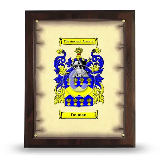 De-man Coat of Arms Plaque
