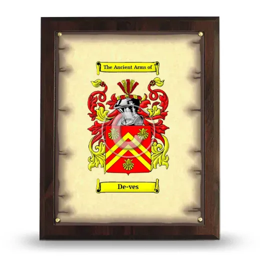 De-ves Coat of Arms Plaque