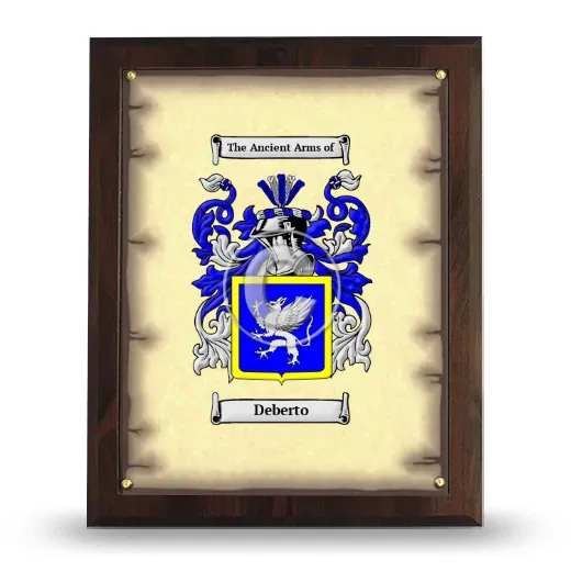 Deberto Coat of Arms Plaque
