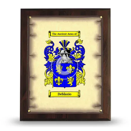 Deblasio Coat of Arms Plaque