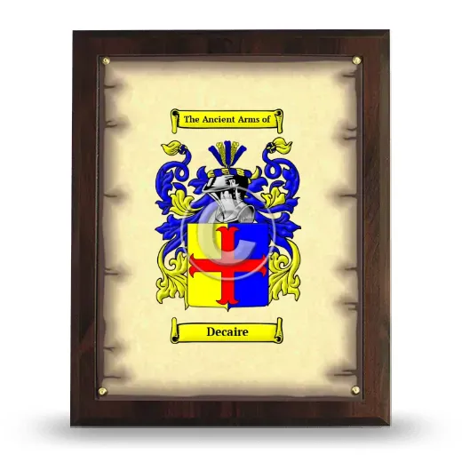 Decaire Coat of Arms Plaque