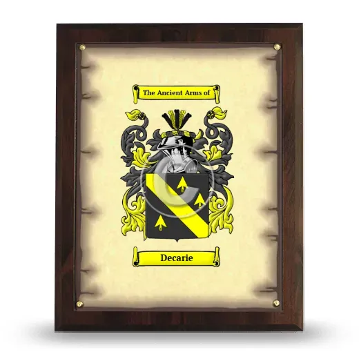 Decarie Coat of Arms Plaque